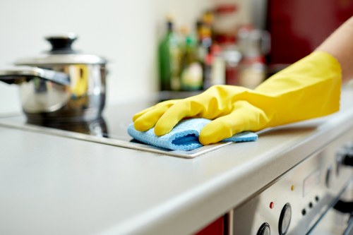 Local cleaning team preparing a Roehampton flat for new residents