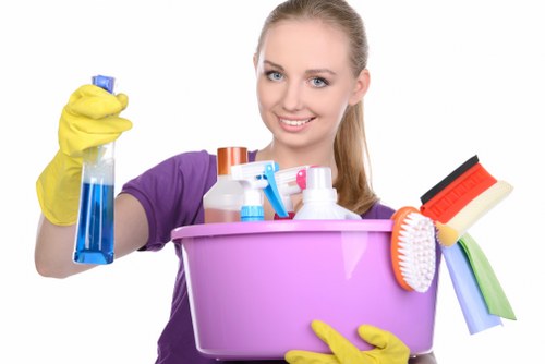 Cleaning team working through a local flat end of tenancy in Roehampton